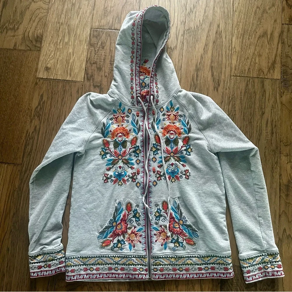 Embroidered Gray Women's Jacket - Picture 1 of 5